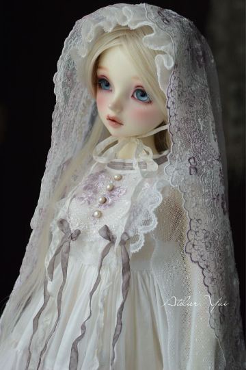 SD～SDGr レースと刺繍のドレスセット 紫×白