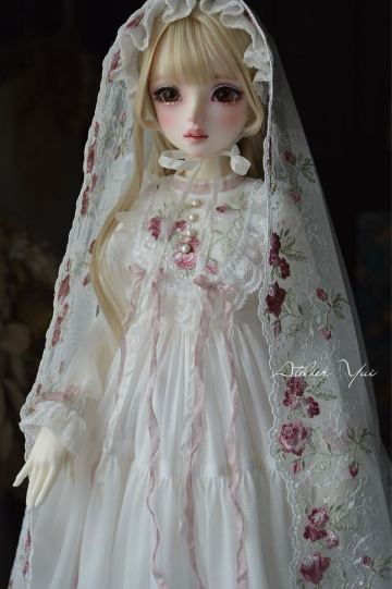SD～SDGr レースと刺繍のドレスセット 赤×白