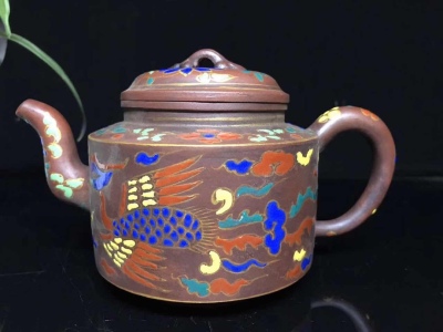 7_ZZ4891【惠】人間国宝 中国骨董 紫砂壷を秘蔵します 【琺瑯紫砂壷です】 中国古美術 東方遺産