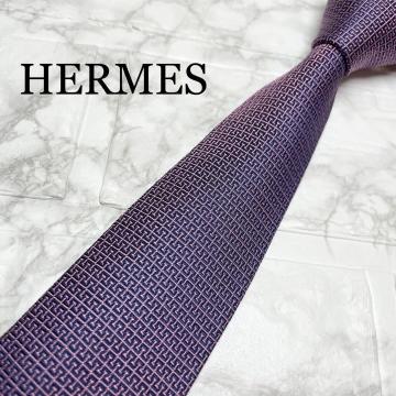 未使用級　HERMES エルメス　ネクタイ　H織　ファソネ　パープルピンク　スーツ　シャツ　カフス　タイピン　ビジネスバッグ
