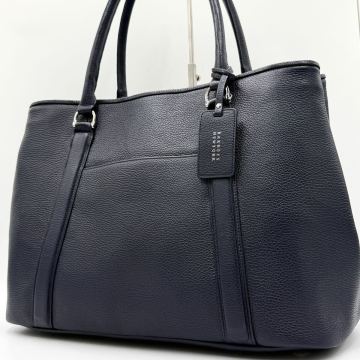 1円/極美品!! バーニーズニューヨーク BARNEYS NEWYORK ハンドバッグ トートバッグ ビジネスバッグ オールレザー シボ革 A4可 黒 ネイビー