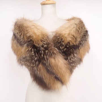 美品【 Taiyo MINK ☆ ￥1000～ / シンプル 】 高級毛皮 ゴールデンアイランドフォックス ◆ショール 幅:27cm ◆ブラウン系 ◆G283