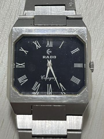 【D25042803】1円〜 RADO cologne ラドー 手巻き　コロニー 腕時計 ネイビー文字盤 シルバー ヴィンテージ ブランド時計 メンズウォッチ