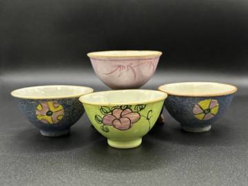 湯呑 茶杯 中国　煎茶椀　茶道具　清朝 　十錦　景徳鎮