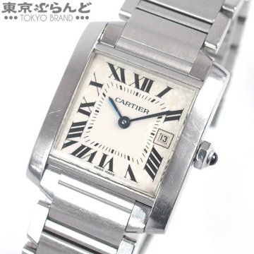 101799098 1円 カルティエ CARTIER タンクフランセーズ MM W51011Q3 アイボリー ステンレススチール 腕時計 レディース クォーツ