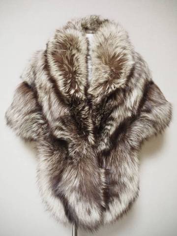 ■シルバーフォックス■大判ショール■51cmｘ162cm■SAGAシルバー■