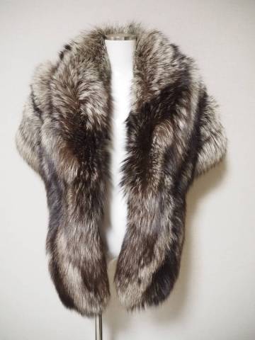 ■シルバーフォックス■大判ショール■45cmｘ160cm■SAGAシルバー■