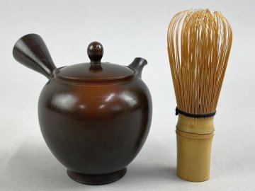 ac291 常滑焼 岩瀬弘二 朱泥 急須 茶器 弘二 在銘 横手急須 茶注 煎茶器 煎茶道具