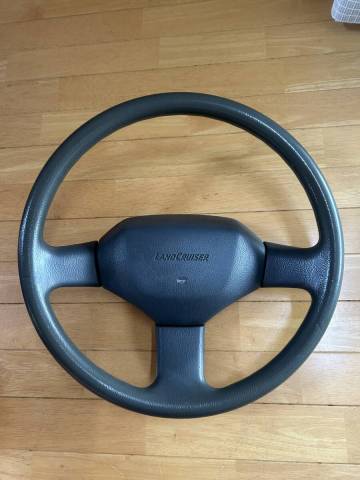 トヨタ　78 プラド ステアリングホイール 直径約40cm グレー ウレタン製　中古品
