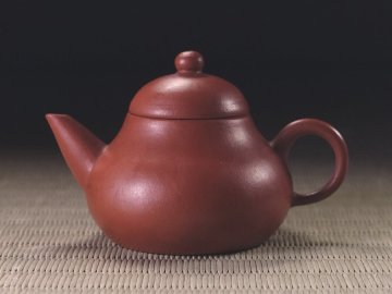 ∇花∇唐物煎茶道具 宜興恵孟臣製款 蓋裏水平款 朱泥急須 紫砂急須 単孔口 水平壷 茶壷 茶注 茶器