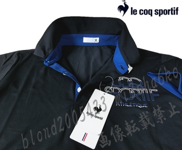 ■新品【le coq sportif】ルコック ゴルフに最適 接触冷感ひんやりCOOL 吸汗高機能 BIGロゴ 半袖ポロシャツ■NV/L