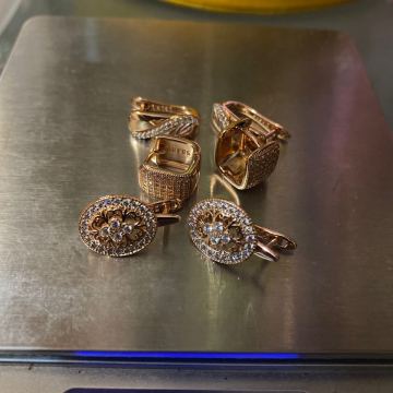 1円スタート　遺品整理　585RG 刻印あり　ピアス　 アクセサリー ヴィンテージ イヤリング