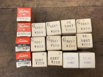 中古 真空管 (22) 16本セット GE 松下6267 6FQ7 5687 ECL82 6BM8 箱付き 動作未確認 現状品