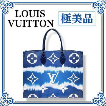 1円スタート　★完売品 ルイヴィトン オンザゴーGM LVエスカルトートバッグ モノグラム ブルー M45120