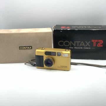 【美品】 CONTAX T2 チタンゴールド　 コンタックス コンパクトフィルムカメラ　動作品