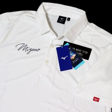 ○送料390円可能商品 ミズノ ゴルフ MIZUNO GOLF 新品 メンズ 吸汗速乾 半袖 ポロシャツ 白 LLサイズ [E2JA2078011N-XL]一 三 参★QWER