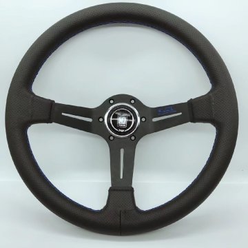 新品 NARDI ナルディ クラシック スポーツステアリング BKレザー ポリッシュスポーク350mm（14インチ）ブラック