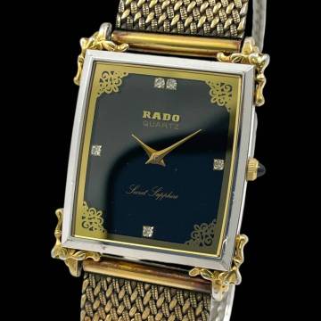 2507T050 RADO ラドー 121.9016.2 Secret Sapphire シークレットサファイア レディース腕時計 ジャンク品 クォーツ 2針 5P 石付 黒文字盤