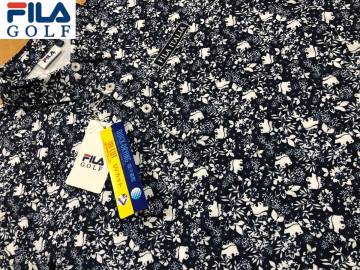 ・スピード発送 新品未使用 FILA GOLF(フィラゴルフ) 春夏 吸汗速乾 UVカット ボタニカル柄 半袖ポロシャツ 744-674(NV)ＬＬ