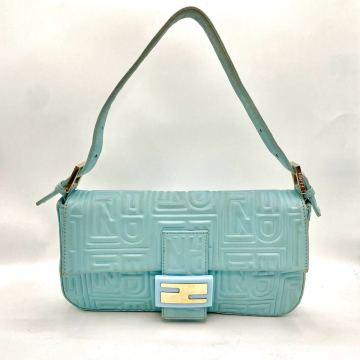 1円◎超希少◎ FENDI フェンディ マンマバケット ハンドバッグ ズッカ 総柄 ワンショルダー オールレザー 本革 ◎希少カラー ブルー系