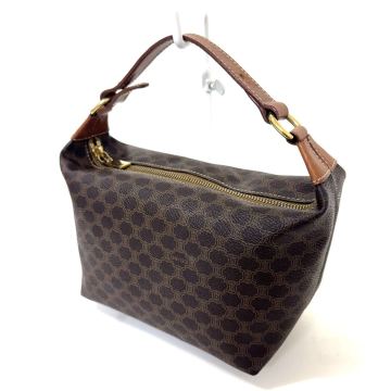 【美品】CELINE セリーヌ マカダム ショルダーバッグ ワンショルダーバッグ PVCレザー ブラウン ハンドバッグ