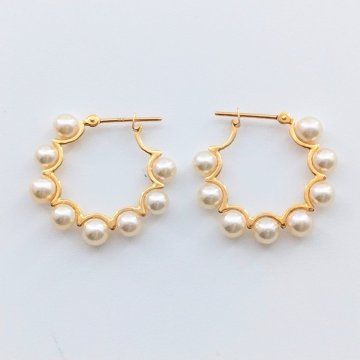8749 ■ ムーンレベル/MoonLabel パール ピアス DES0502BLOOM00000P K18YG（イエローゴールド）アコヤ真珠 レディース 【0513】