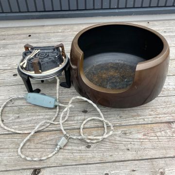 茶道具 唐銅面取風炉 風炉釜 五徳 銅製 創巧 野々田 風炉型電熱器 炭型 セット 銅火鉢 昭和レトロ アンティーク 古道具 ヴィンテージ骨董品