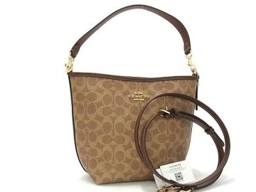 1円 ■新品■未使用■ COACH コーチ CT800 シティ バケット シグネチャー PVC ショルダーバッグ 肩掛け 斜め掛け ブラウン系 FL6298