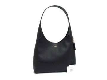 1円 ■新品同様■ COACH コーチ CU068 ブルックリン レザー ショルダーバッグ 肩掛けかばん ブラック系 FL6372