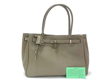1円 ■美品■ 傳濱野 HAMANO ハマノ レザー トートバッグ ハンドバッグ ショルダー 肩掛け レディース カーキ系 BM8137