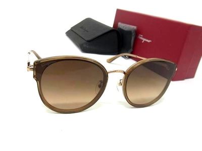 1円 ■美品■ Salvatore Ferragamo フェラガモ SF255SK ガンチーニ サングラス メガネ 眼鏡 レディース メンズ ゴールド系 FS2796
