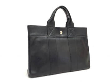 KD2700-881520◆極美品【エルメス】フールトゥ・トートPM・ハンドバッグ◆□E刻印・オールレザー・ビジネスバッグ・ブラック