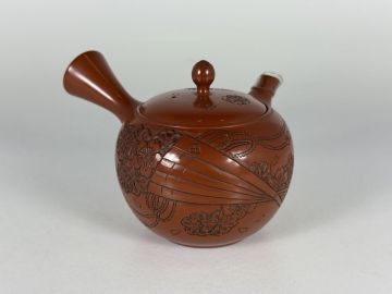 ☆204【朱泥急須】常滑焼　山田宝生　煎茶道具