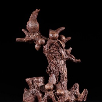 ◆羽彰・古美術◆Y4091紫砂書案置物 在銘 陳漢文 清代/紫砂 煎茶道具 朱泥 茶壺