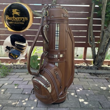BURBERRYS バーバリー 人気カラー GOLF ゴルフバッグ キャディバッグ ノバチェック柄 ブラウン キャディー ゴルフボール 備品付き BURBERRY