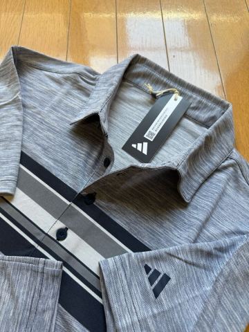 ★吸汗速乾素材！【新品】【XL】送料185円！ adidas(アディダス)/ストレッチ半袖シャツ【NGR】★
