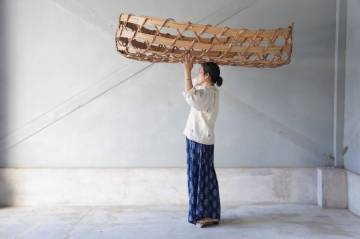 竹籠　籠　アンティーク　時代物　古民具　骨董　古民家　旧家　アート　オブジェ　インテリア　ディスプレイ　カゴ　民芸