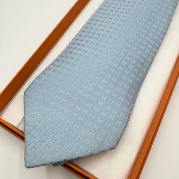 HERMES エルメス　ファソネ　ネクタイ　ジャガード　Hロゴ　H織り　総柄　光沢　水色　ライトブルー　シルク　絹　