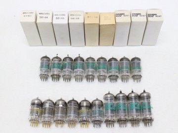 ■□SYLVANIA JAN-5751/JAN 5814A/6922/GB-5751/ECG 6CS7 他 真空管 19本 ゴールドピン シルバニア□■030372067m□■