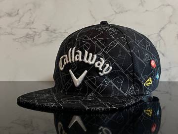 【未使用品】260SA★Callaway Golf キャロウェイ ゴルフ フラット キャップ 帽子 CAP クールなブラックにグレーの総柄！《FREEサイズ》