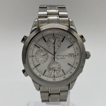 【7S17】 1円スタート SEIKO CHRONOGRAPH 100M / 7T32-7H60 セイコー デイト クロノグラフ クォーツ 電池式 腕時計 メンズ シルバー文字盤