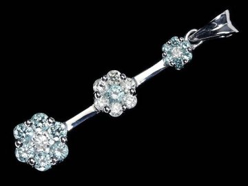 KV15958SS【1円～】新品【RK宝石】極上アイスブルーダイヤモンド 極上クリアダイヤ 総計1.00ct K18WG 高級ペンダントヘッド ブルーダイヤ