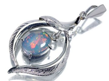 VO16075T【1円～】新品仕上【RK宝石】《Opal》煌めく赤斑! 極上ブラックオパール 極上ダイヤモンド Pt900 高級ペンダントヘッド ネックレス
