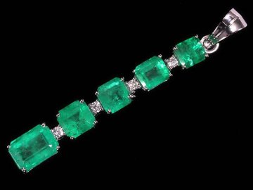 ZR16367T【1円～】新品【RK宝石】《Emerald》極上エメラルド 5石 総計3.76ct 極上ダイヤモンド K18WG 超高級ペンダントヘッド ネックレス