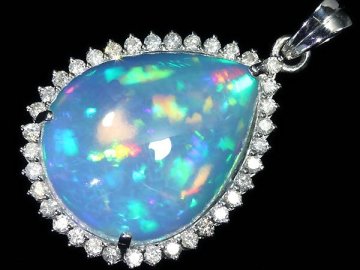 IKL16386SS【1円～】新品【RK宝石】≪opal≫ 極上オパール 超特大18.5ct! 極上ダイヤモンド 0.88ct K18WG 超高級ペンダントヘッド ダイヤ