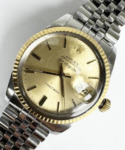 稀少モデル　ROLEX　ロレックス　メンズ　腕時計　5701N エアキング　デイト　オリジナルダイアル　1988年製　CAL1520　コンビ