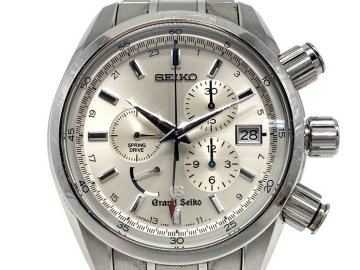 【え沖】◎SEIKO セイコー グランドセイコー 9R86-0AA0 スプリングドライブ クロノグラフ シルバー メンズ 腕時計 沖629 MD412MSS55