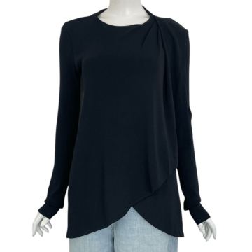 美品 GIVENCHY ジバンシー トップス 長袖 立体デザイン ブラック AH3-5 0802-16