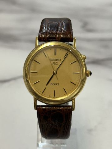 管理番号S337 稼動品 SEIKO DOLCE AGS 4M21-0A90 18KT 無垢 腕時計 ドルチェ 18金 現状品