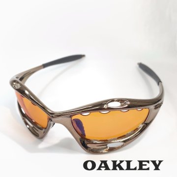 美品 OAKLEY オークリー RACING JACKET レーシングジャケット サングラス MADE IN USA ブラッククローム オレンジ レンズ メンズ スポーツ